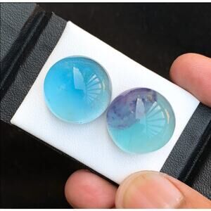 Stunning 61.75 carat Fluorite Cabochon Pair!!